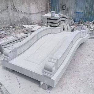 马鞍山 芝麻灰花岗岩园林景观 小石桥