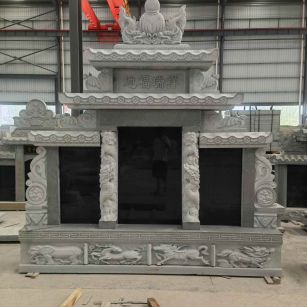 马鞍山 芝麻灰高档墓碑、土墓，一套也支持定做