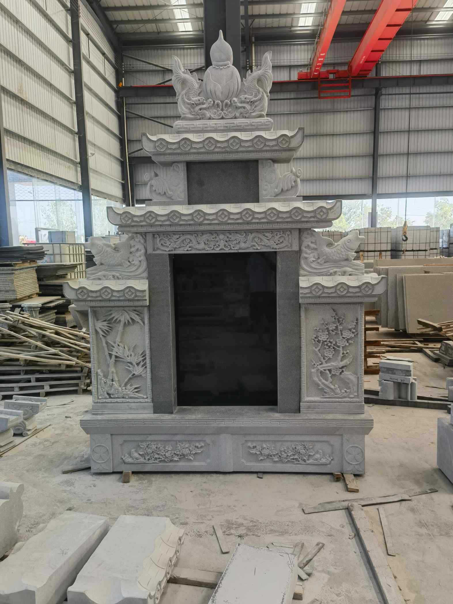 马鞍山 芝麻灰高档墓碑、土墓，一套也支持定做