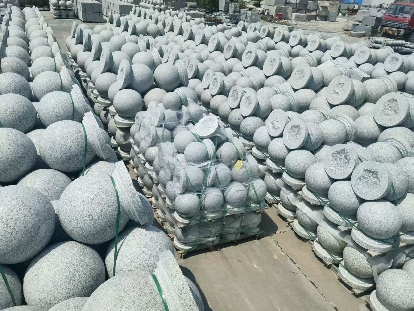 马鞍山 花岗岩实心圆球，石球，挡车球，挡车石，车止石，路障石。